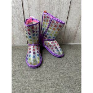 Little Miss Matched Girls Boots Size 2 Sequins Stars Emoji Sherpa Lined Winter